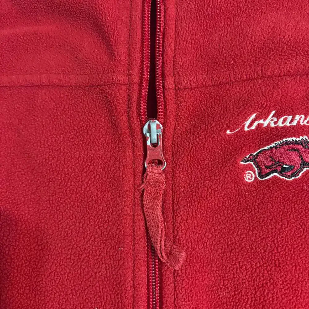 Arkansas Razorbacks Full-Zip Fleece Vest Red - Picture 3 of 6